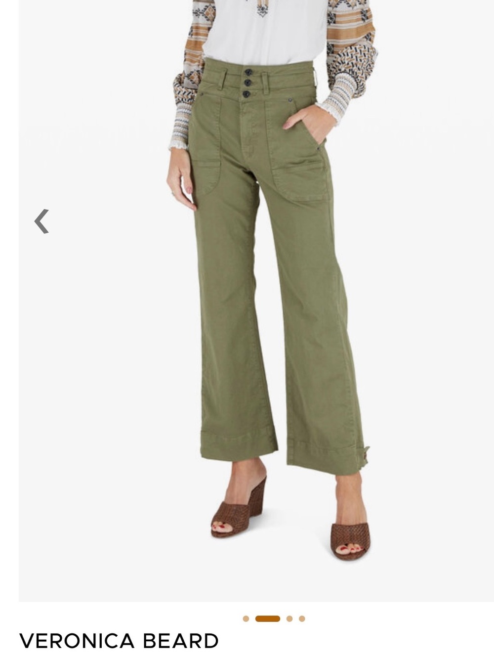 Veronica Beard Marley Convertible Leg Green Utility Pants